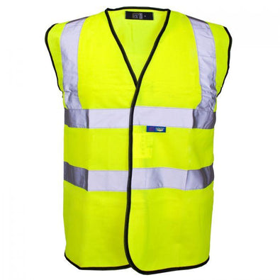 Supertouch Hi Vis Yellow Velcro Vest (Large)